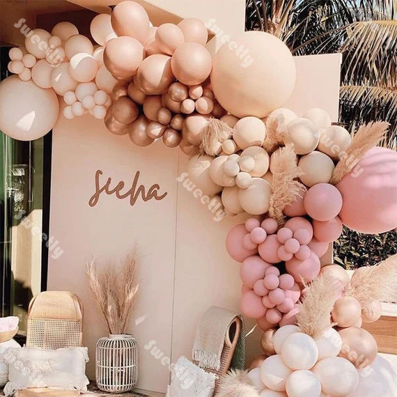 158/108pcs Pastel Blush Balloons Garland Kit Nude Apricot - Etsy | Etsy (US)