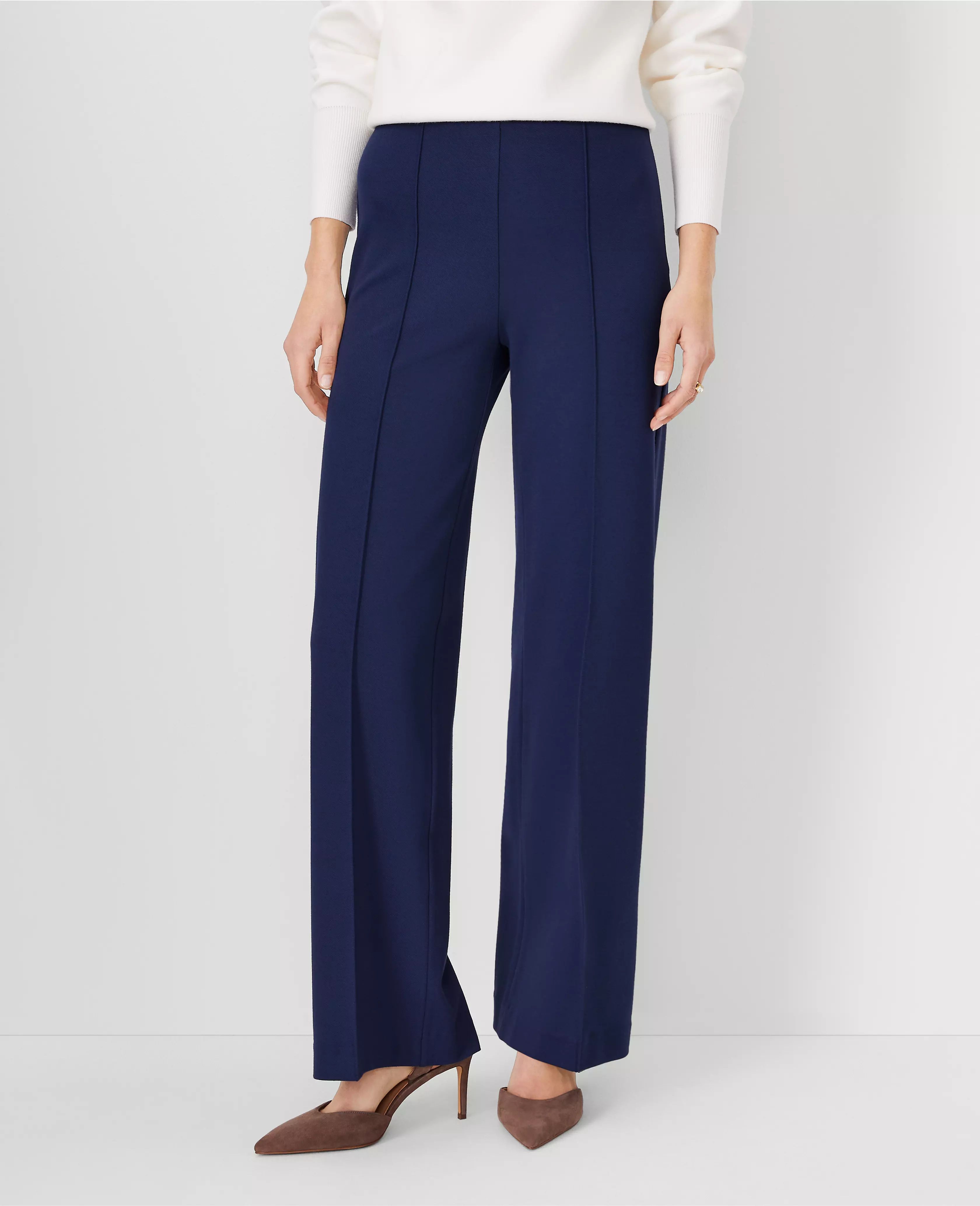The Side Zip Straight Pant in Twill | Ann Taylor (US)