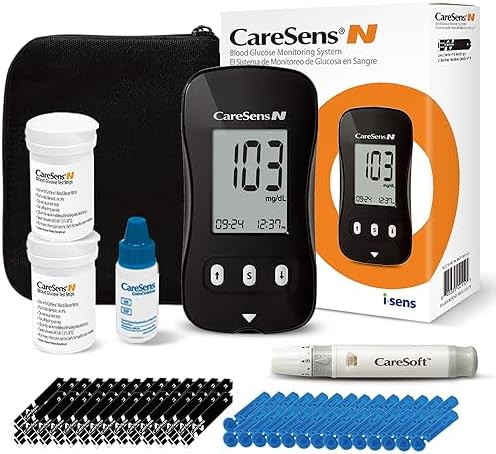 CareSens N Blood Glucose Monitor Kit with 100 Blood Sugar Test Strips, 100 Lancets, 1 Blood Gluco... | Amazon (US)