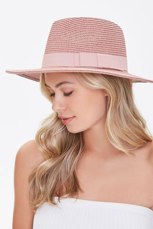 Straw Ribbon-Trim Fedora | Forever 21 (US)