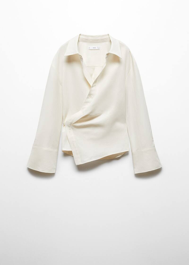 Wrap linen-blend shirt -  Women | Mango United Kingdom | MANGO (UK)