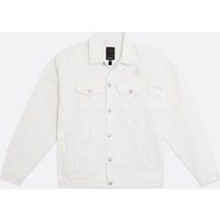 Men's Off White Ripped Oversized Denim Jacket New Look | New Look (UK)