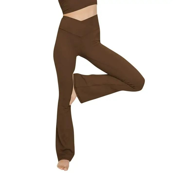Delou Women's Boot Leg Yoga Pants Crossover High Waist Wide Leg Flare Work Pants Dress Pants | Walmart (US)