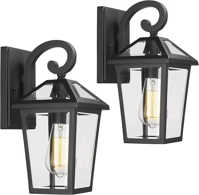 Outdoor Light Fixtures Wall Mount, Waterproof Exterior Wall Lanterns with Glass, Outside Wall Sco... | Amazon (US)