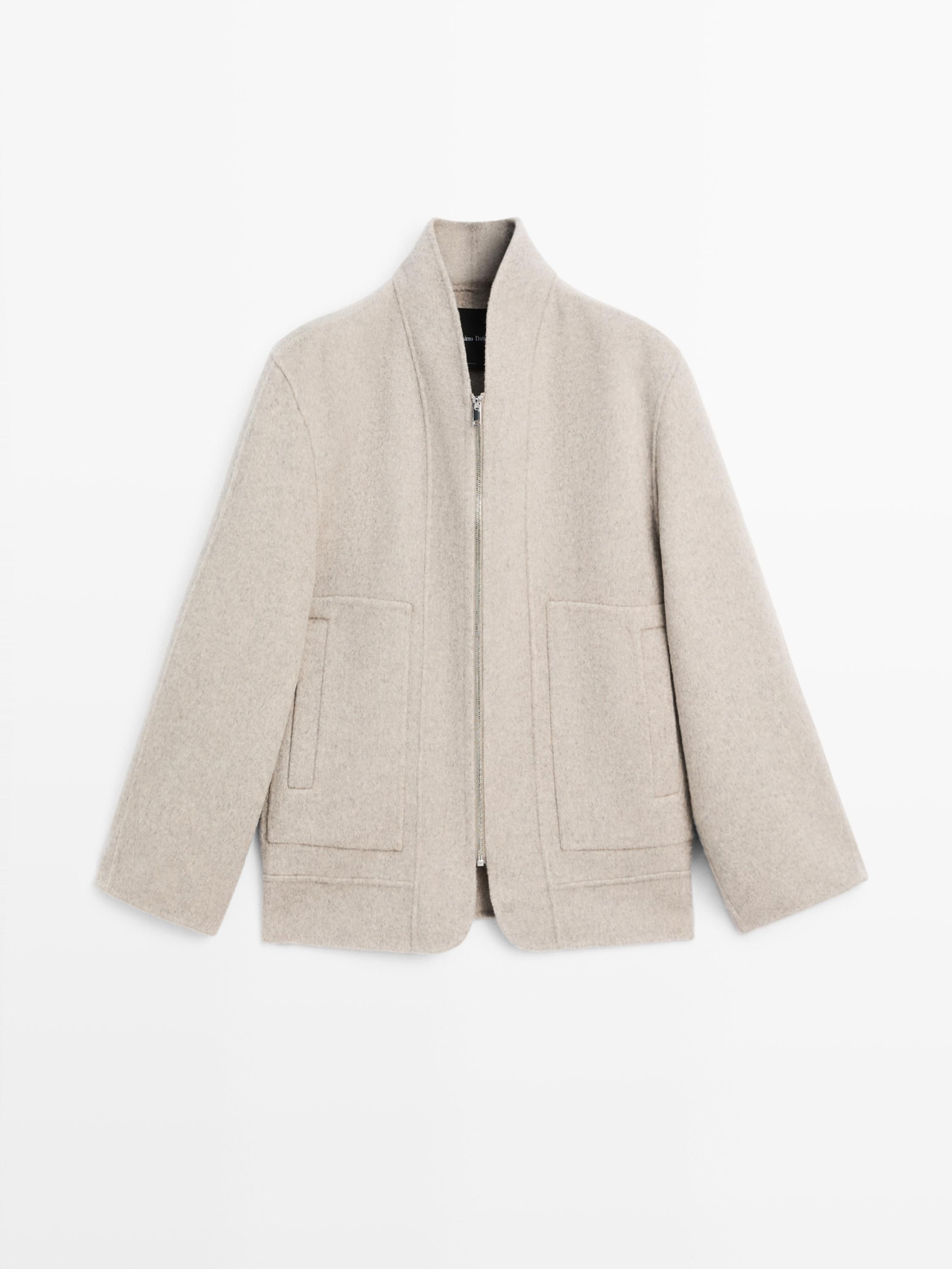 Zip-up wool blend coat | Massimo Dutti UK