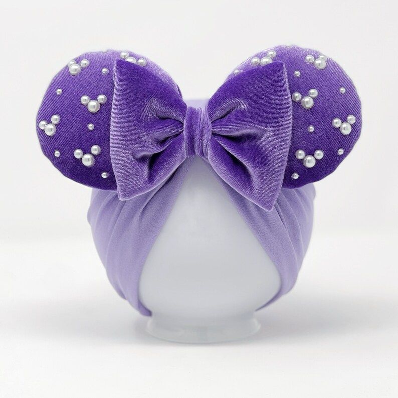 Purple Velvet Minnie Ears Headwrap Minnie Ears Turban Minnie Ears for Babies Magic Kingdom Ears -... | Etsy (US)