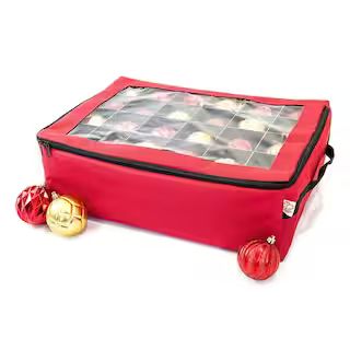 Santa's Bags 2-Tray Christmas Ornament Storage Box with Top Window (48 Ornaments) SB-10188-RS - T... | The Home Depot