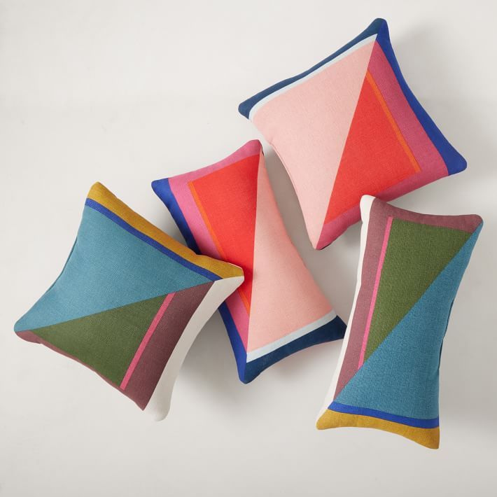 Split Colorblock Indoor/Outdoor Pillow | West Elm (US)