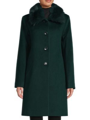 Sofia Cashmere Shearling Collar Wool Blend Car Coat on SALE | Saks OFF 5TH | Saks Fifth Avenue OFF 5TH