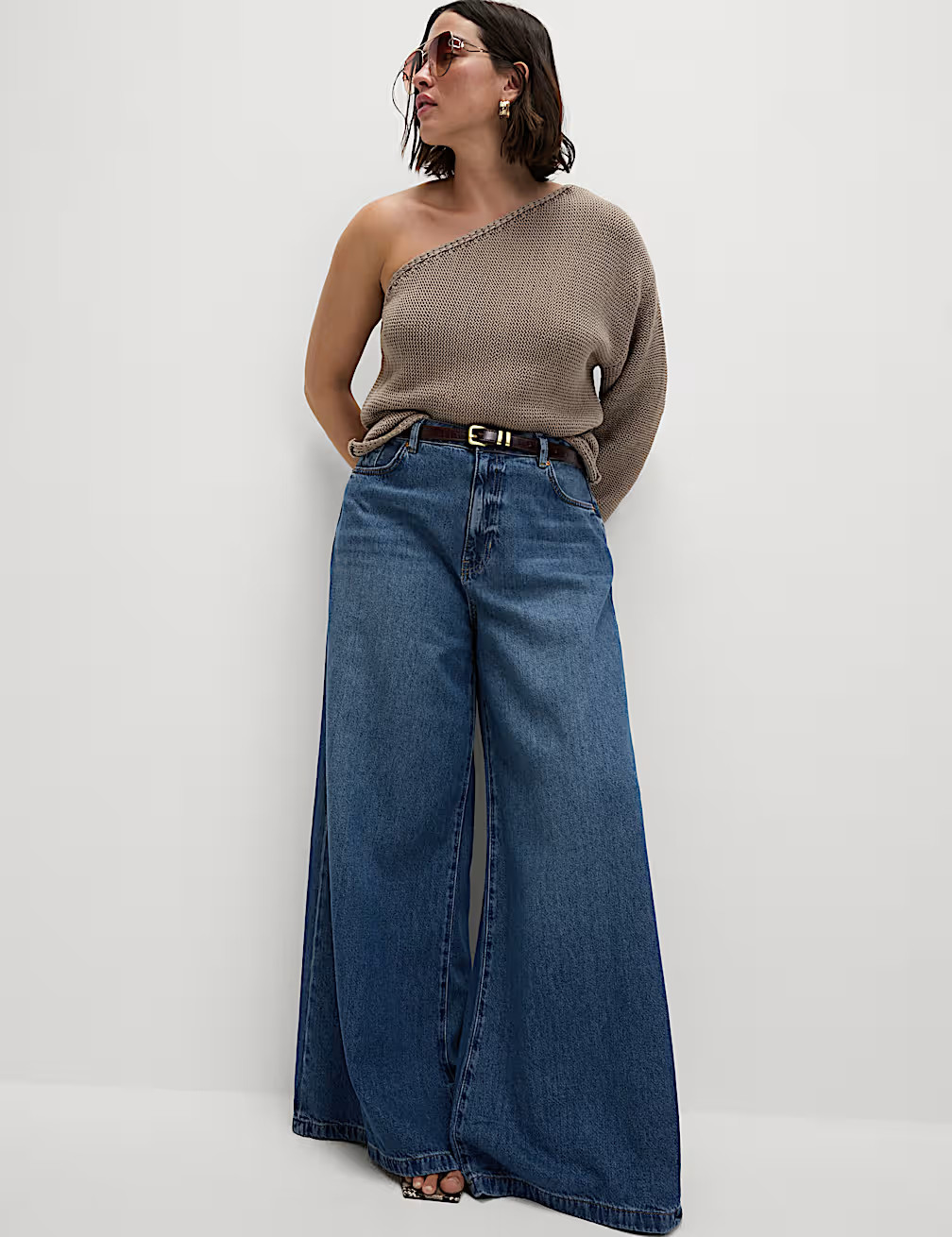 Lyocell™ Blend Wide Palazzo Leg Jeans | Marks & Spencer (UK)