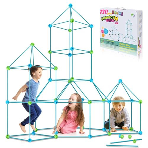 Kids Fort Building Kit 120 Pieces Construction STEM Toys for 3 4 5 6 7 8 9 10 11 12 Years Old Boys and Girls Ultimate Forts Builder Gift Build DIY Educational Learning Toy for Indoor & Outdoor | Amazon (US)