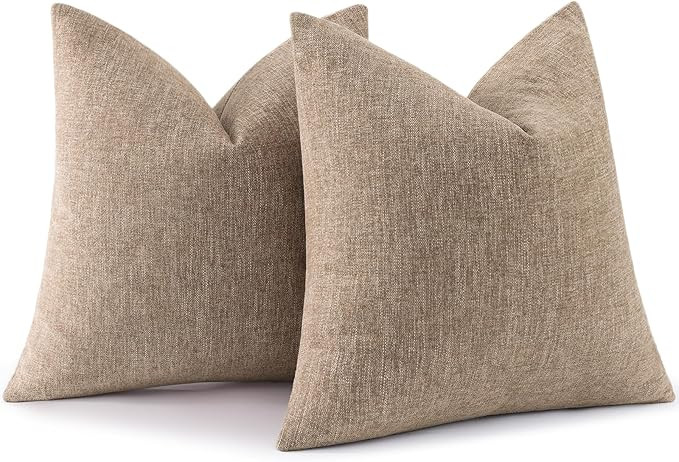 decorUhome Spring Chenille Decorative Throw Pillow Covers 18x18 Set of 2, Farmhouse Textured Squa... | Amazon (US)