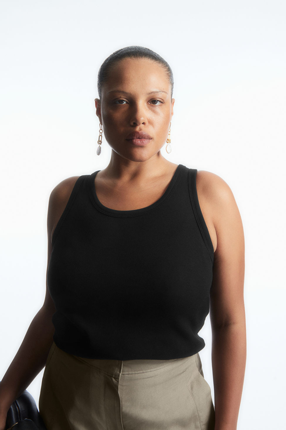 RIBBED TANK TOP - Black - Tops - COS | COS (US)