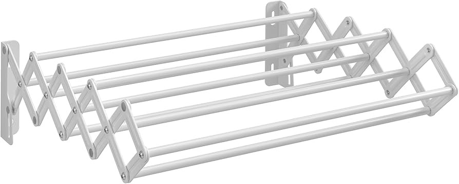 SONGMICS Clothes Drying Rack, Wall-Mounted Drying Rack Clothing, Small Accordion Laundry Rack, 9 ... | Amazon (US)