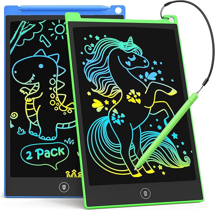 TECJOE 2 Pack LCD Writing Tablet, 10 Inch Colorful Doodle Board Drawing Tablet for Kids, Kids Tra... | Amazon (US)