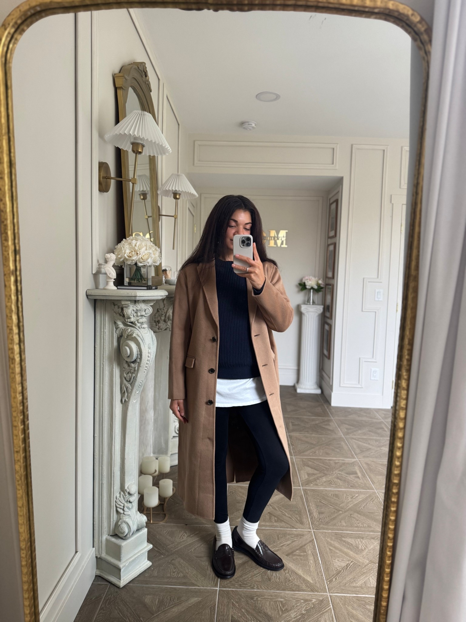 Elevate your casual leggings outfit with a wool coat and leather loafers! 

#LTKootd