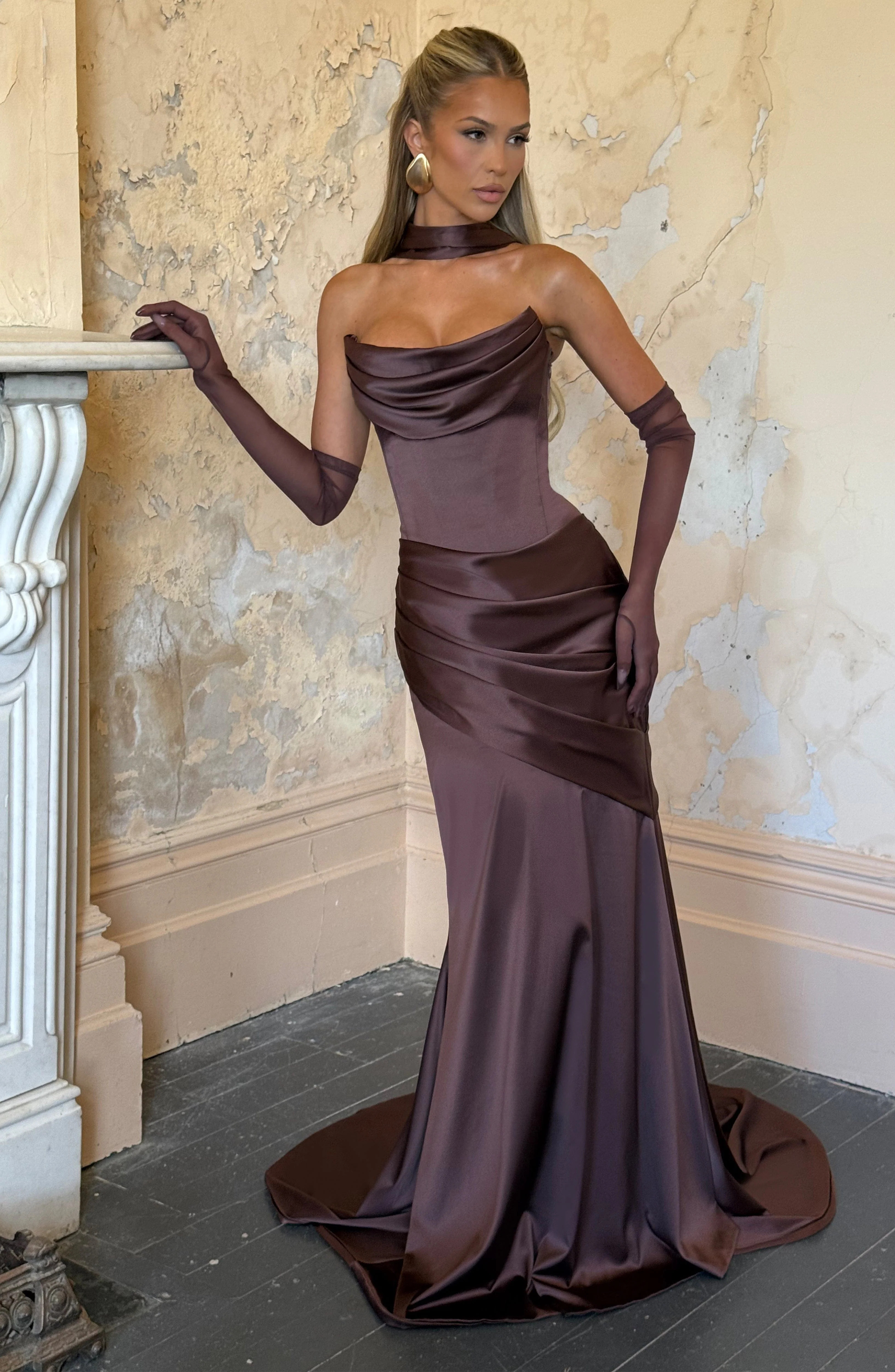 Kensington Maxi Dress - Plum Brown | Babyboo (global)