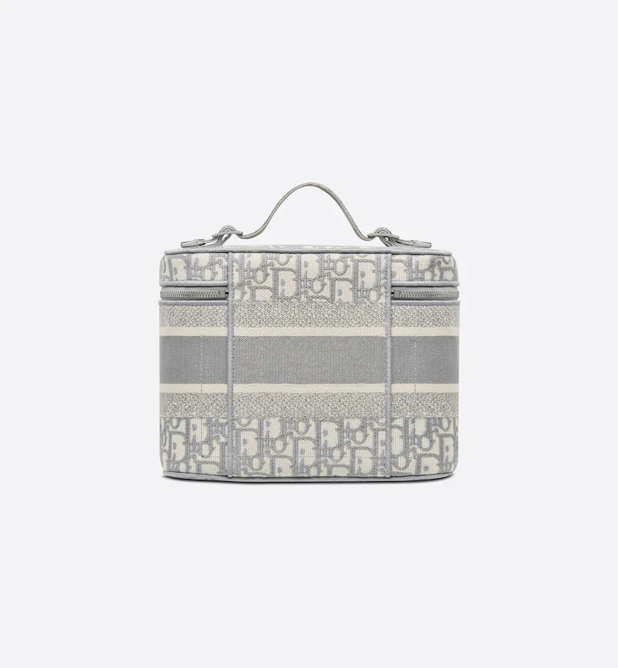 DiorTravel Vanity Case Gray Dior Oblique Embroidery | DIOR | Dior Couture