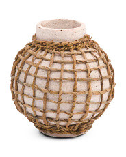 Terracotta Vase With Rattan Wrap | TJ Maxx