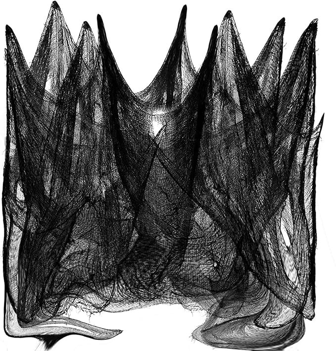 Halloween Black Scary Spoopy Cloth: 79 * 315inch Large Size Horror Creepy Broken Gauze Mesh Fabri... | Amazon (CA)