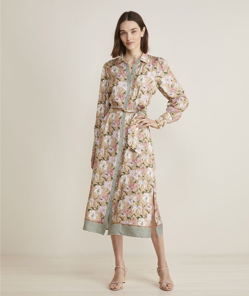 Kentucky Derby Silk Shirtdress | vineyard vines