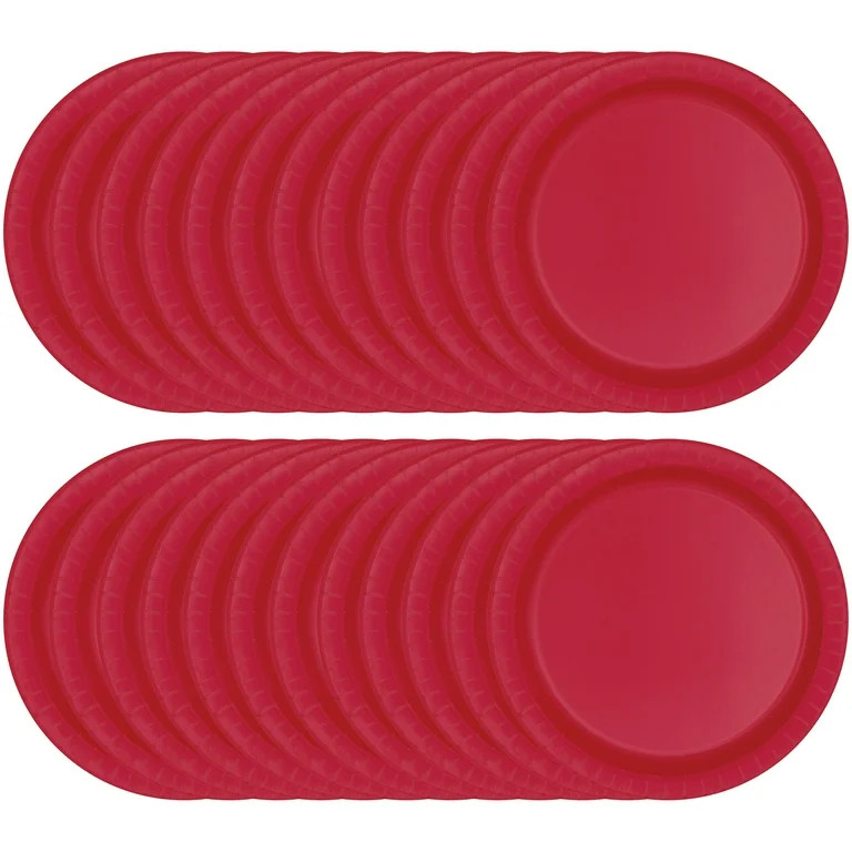 Ravishing Red Paper Dessert Plates, 7in, 24ct | Walmart (US)