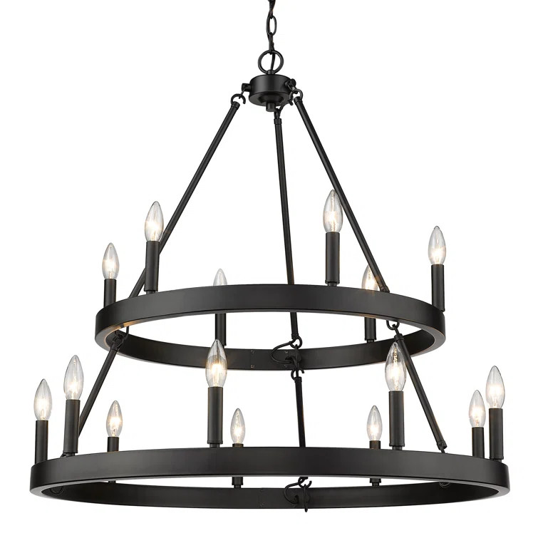 Emmalynn 15 - Light Candle Style Wagon Wheel Chandelier | Wayfair North America
