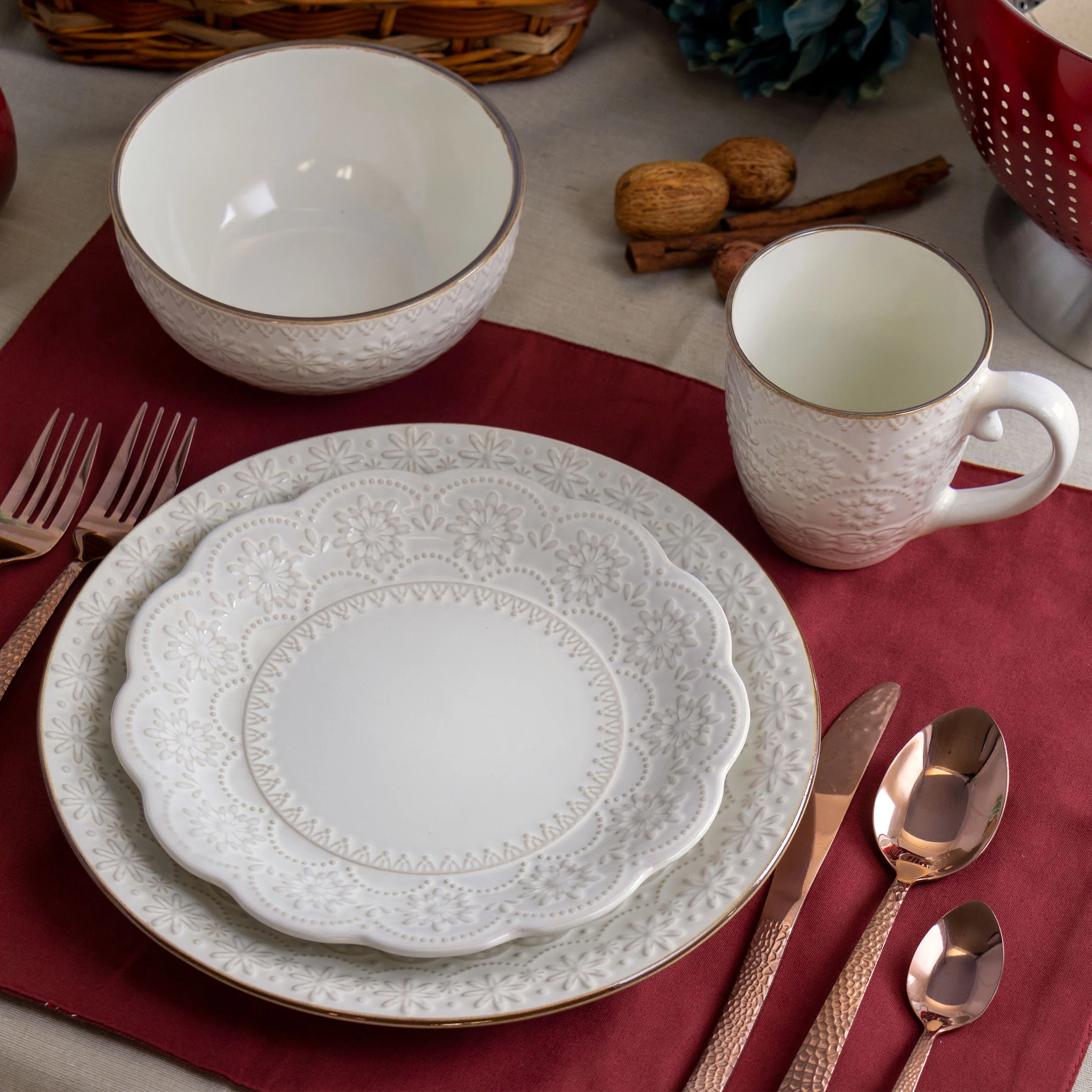 Piece Stoneware Dinnerware Set - Service for 4 | Wayfair North America