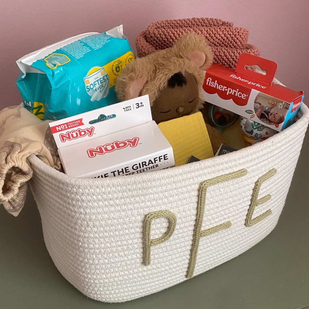 Personalized Baby Shower Gift Basket Monogrammed Basket - Etsy | Etsy (US)