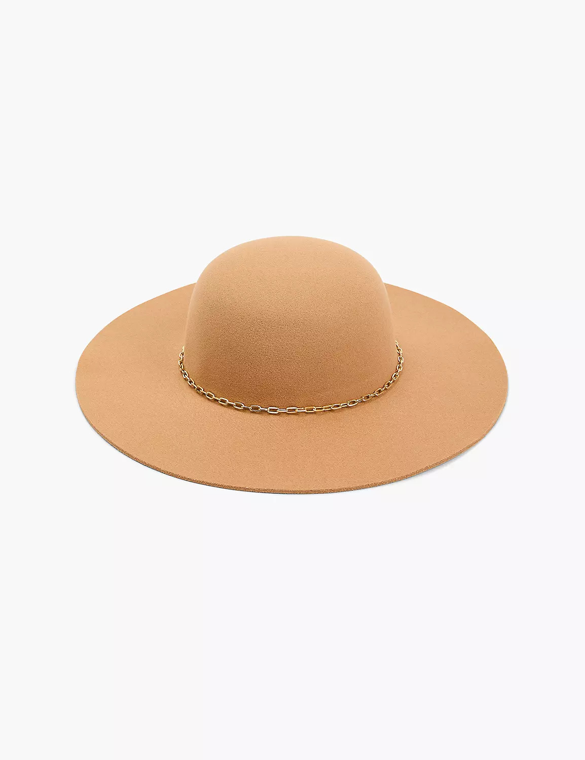 TAN WITH GOLD CHAIN ROUND FEDORA HA | LaneBryant | Lane Bryant (US)