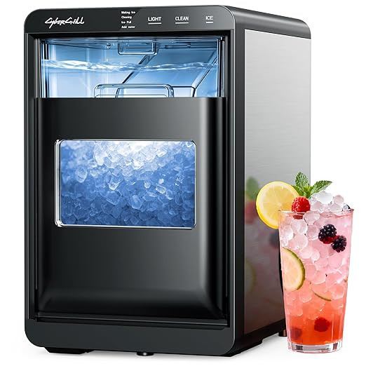 CyberChill Nugget Ice Maker Countertop 44lbs Per Day Pebble Sonic Ice Makers Machine Chewable Pel... | Amazon (US)