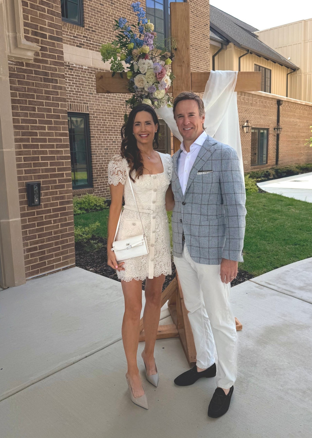 Happy Easter 🤍✝️ He is Risen! 

Ivory lace dress with rhinestone buttons

Cross necklace and stud earrings 

Hermes heels & bag


#LTKOver40 #LTKgrwm #LTKootd