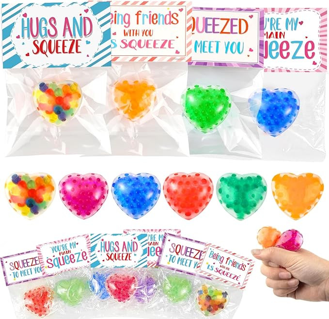 Labrostar 24Pack Valentines Day Cards with Heart Balls Valentines Day Gifts for Kids Valentines E... | Amazon (US)