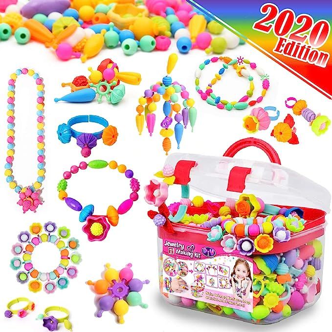 FunzBo Snap Pop Beads for Girls Toys - Kids Jewelry Making Kit Pop-Bead Art and Craft Kits DIY Br... | Amazon (US)