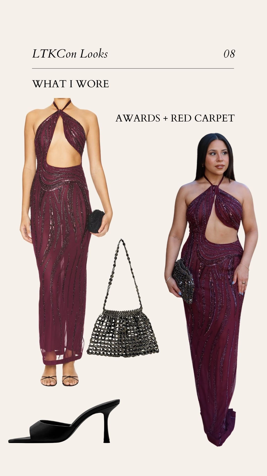 What I wore at LTKCon 
Wedding guest dress 
Dress: small
Heels: 6.5 
Metallic bag 

#LTKSaleAlert #LTKWedding #LTKPetite