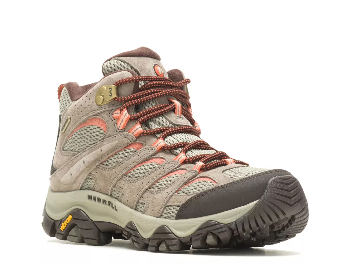 Merrell MOAB 3 Mid WP Hiking Boot | Women's | Taupe/Peach | Size 8 | Boots | DSW
