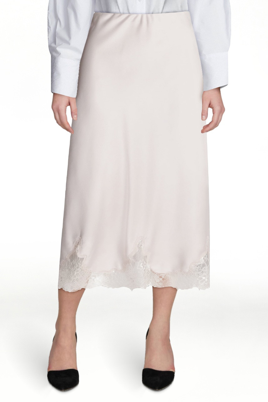 Scoop Women's Midi Slip Skirt with Lace Trim, Sizes XS-XXL | Walmart (US)