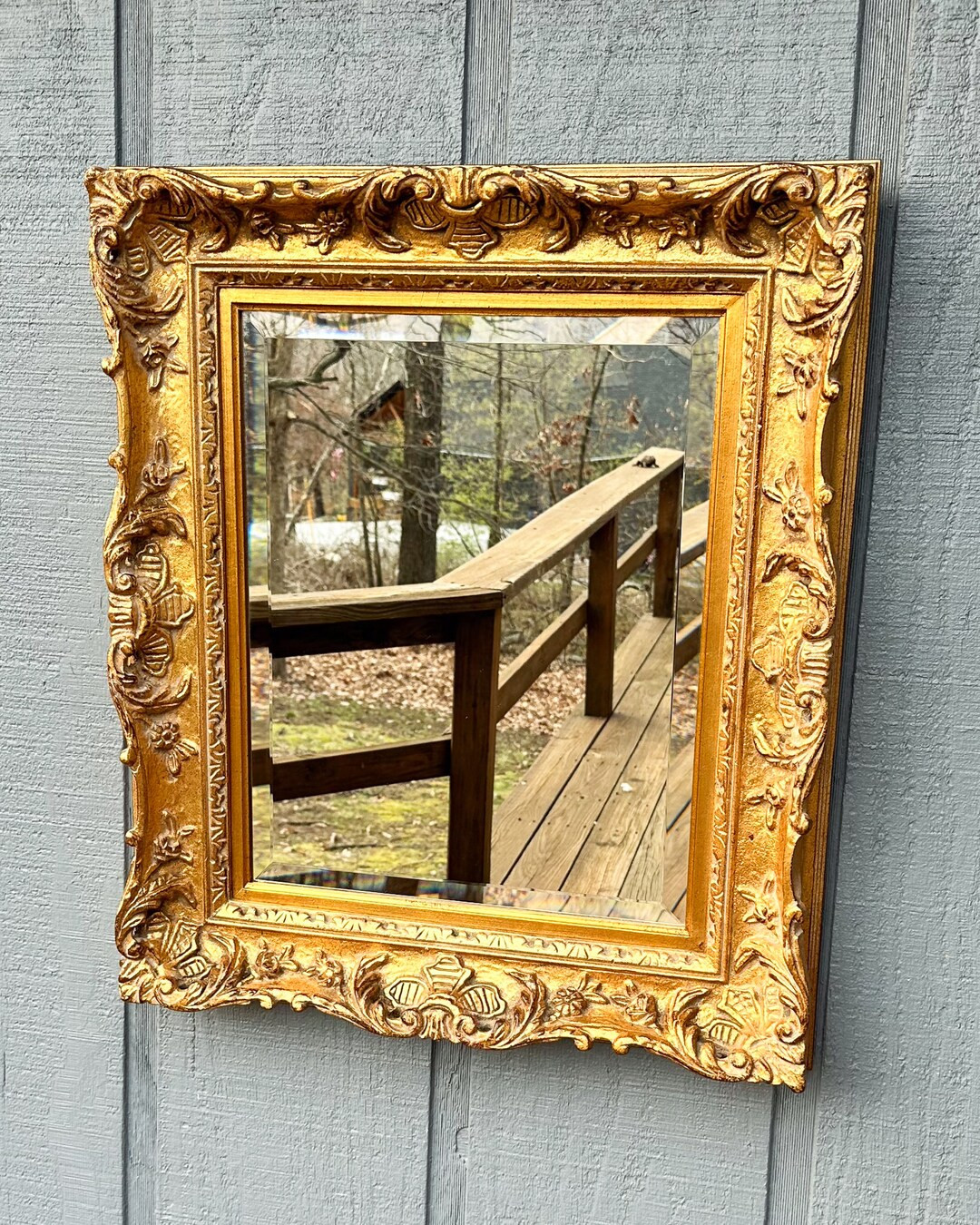 Large Antique Ornate Gold Mirror - Etsy | Etsy (US)