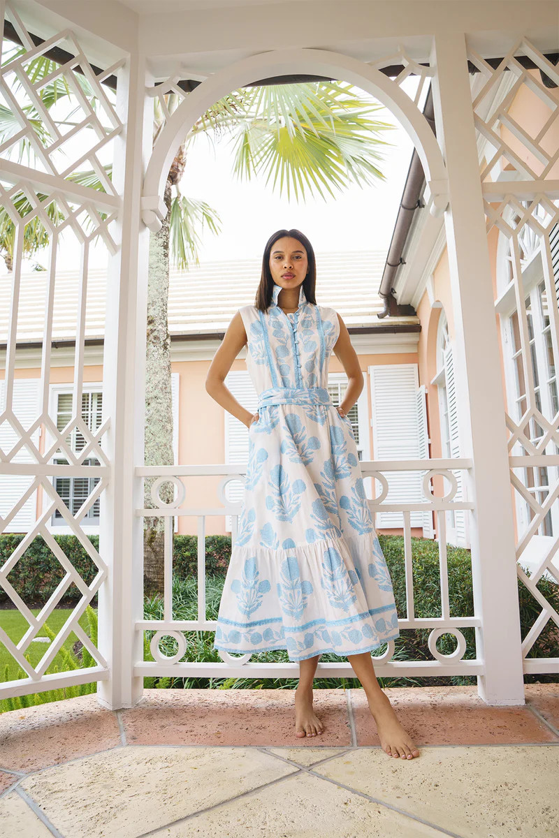 Sleeveless SUE SARTOR Flounce | Baby Blue SUE SARTOR Marigold | SUE SARTOR