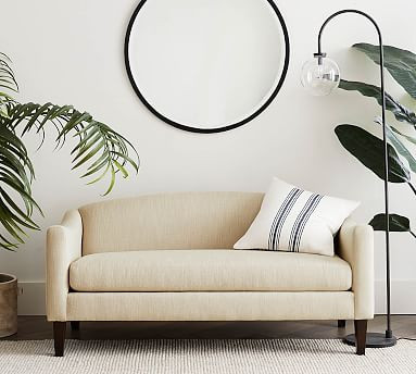 Aspen Upholstered Settee | Pottery Barn (US)