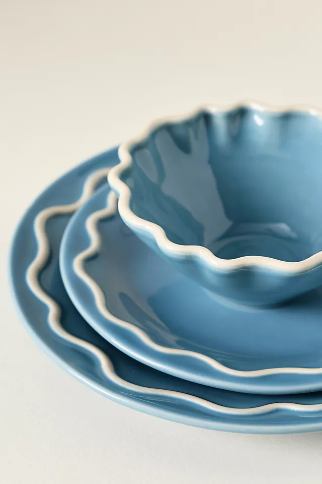 Lucie Portuguese Stoneware Dinner Plates, Set of 4 | Anthropologie (US)