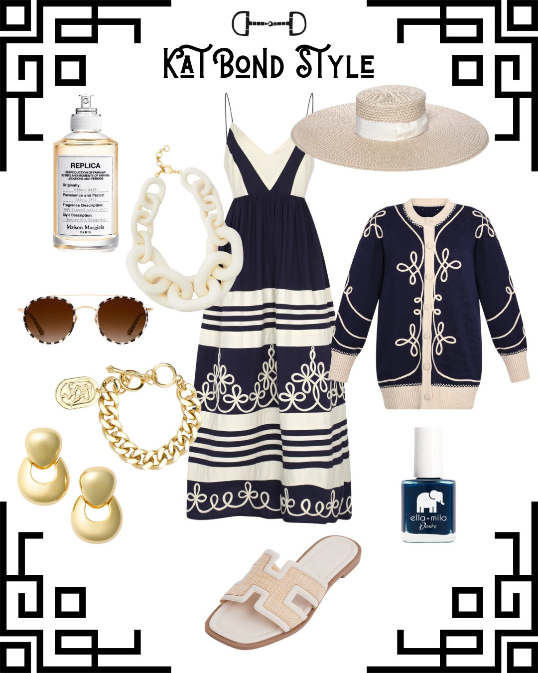 Adorable coastal chic look perfect for spring break or summer vacation. Navy and cream outfit idea!

#LTKootd #LTKspring #LTKTravel