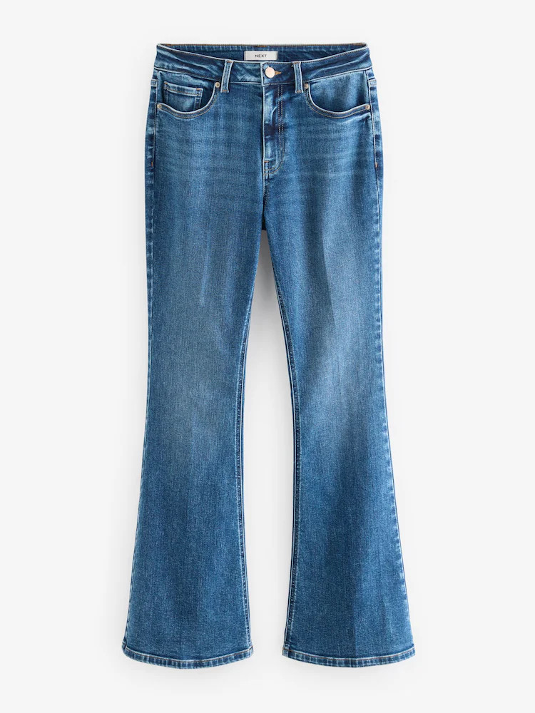 Dark Blue Hourglass Supersoft Flared Jeans | Next EU