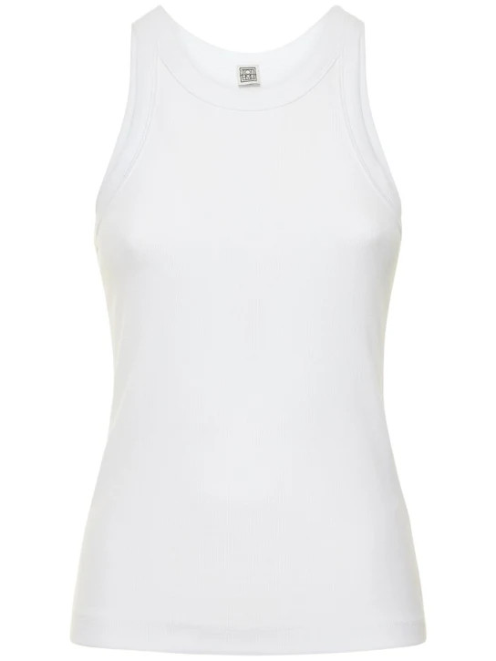 Fine curved organic cotton tank top | Luisaviaroma