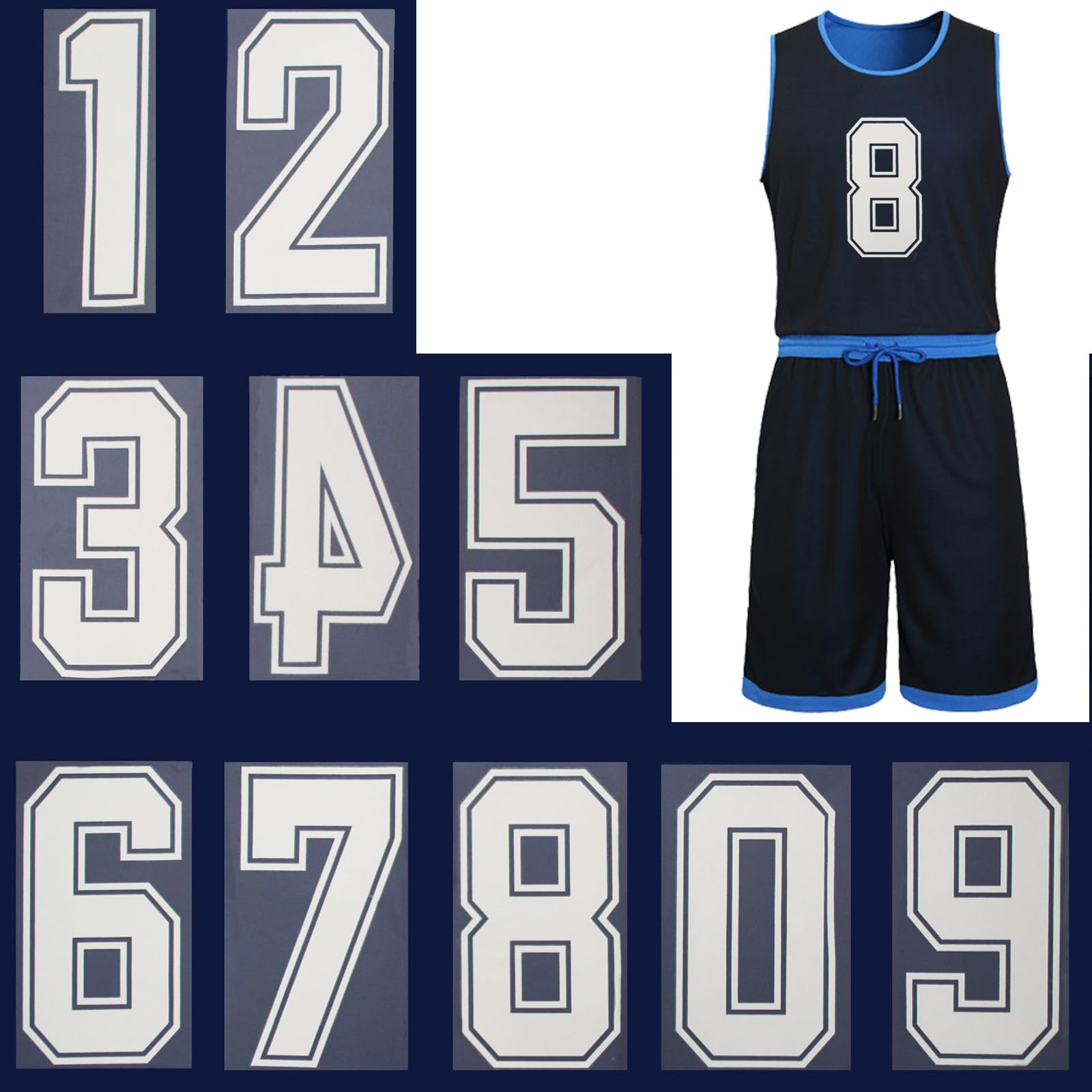 Number Iron on Decals Heat Transfer Vinyl Stickers 8 Inch Number White 0-9 Iron on Patches DIY De... | Amazon (US)