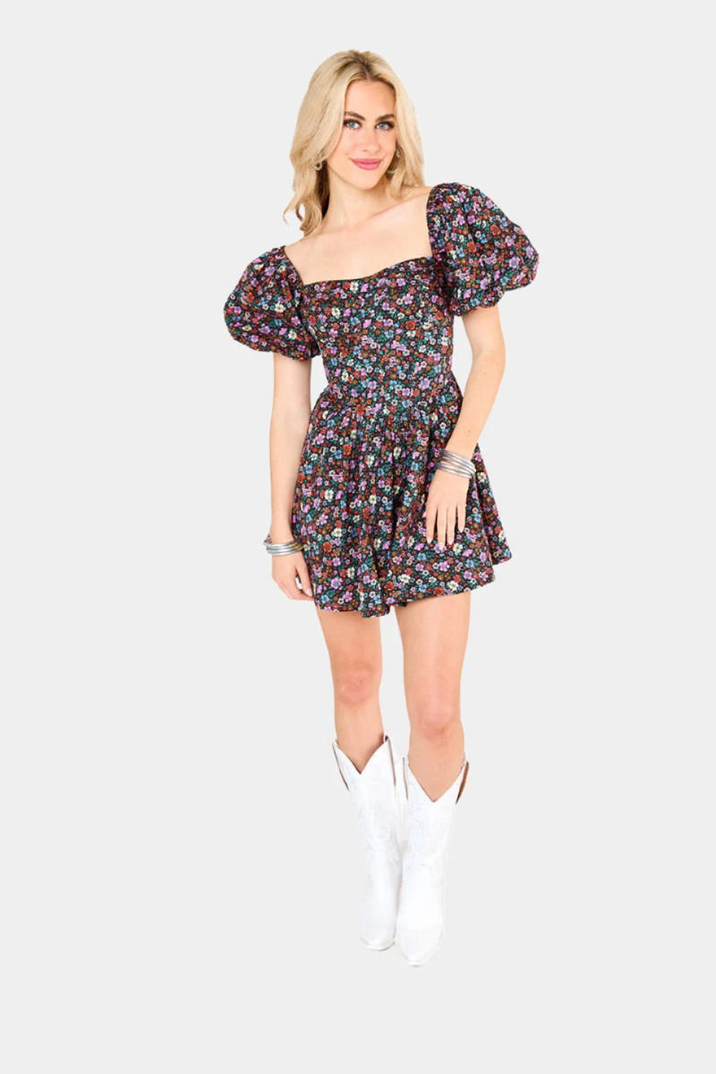 Romeo Puff Sleeve Mini Dress - Daydream | BuddyLove