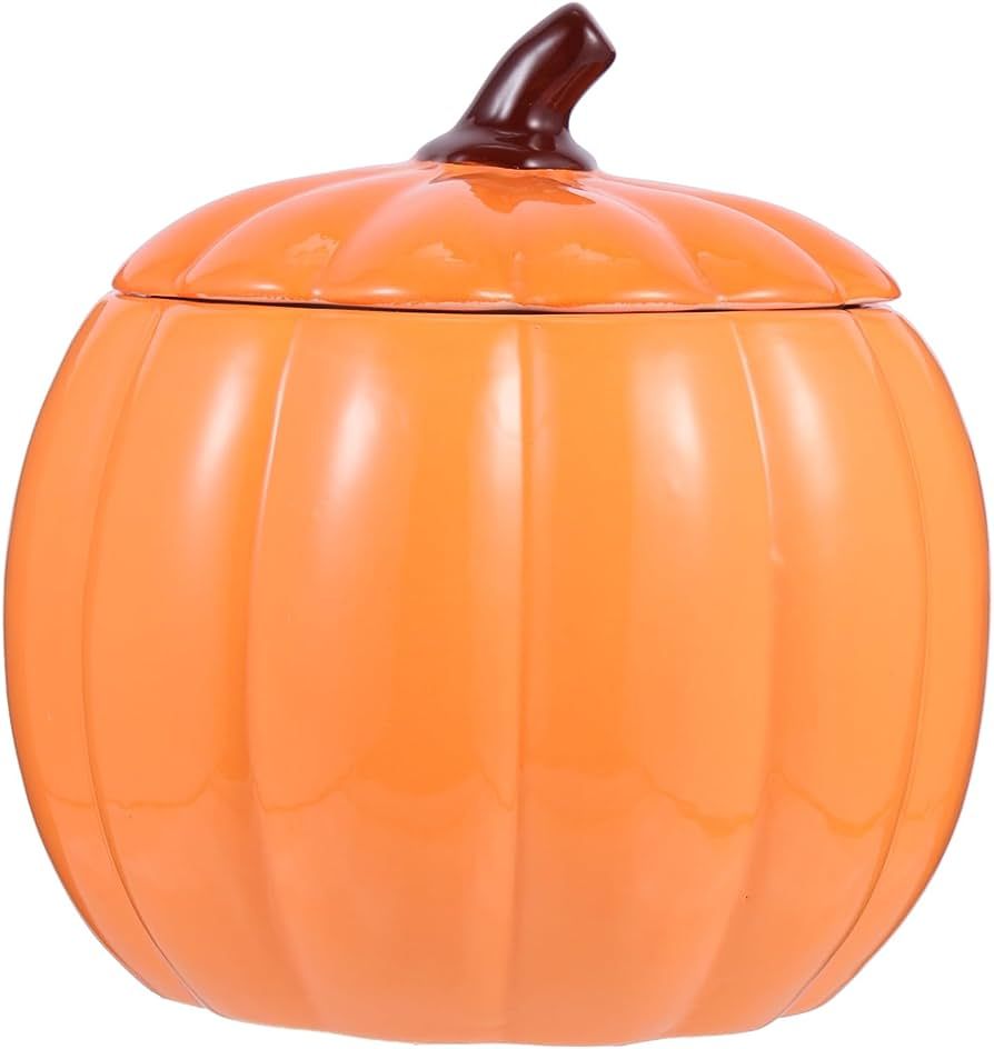 Luxshiny Ceramic Pumpkin Bowl with Lids Harvest Festival Pumpkin Jar Halloween Soup Jar Pumpkin C... | Amazon (US)
