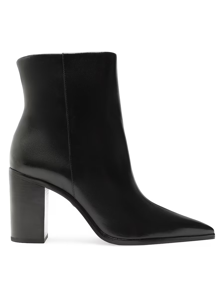 Women's Mikki 85MM Block-Heel Leather Booties - Black - Size 8.5 | Saks Fifth Avenue