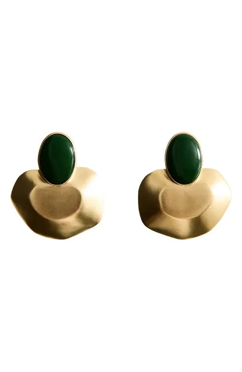 MANGO Resin Stud Earrings in Gold at Nordstrom | Nordstrom