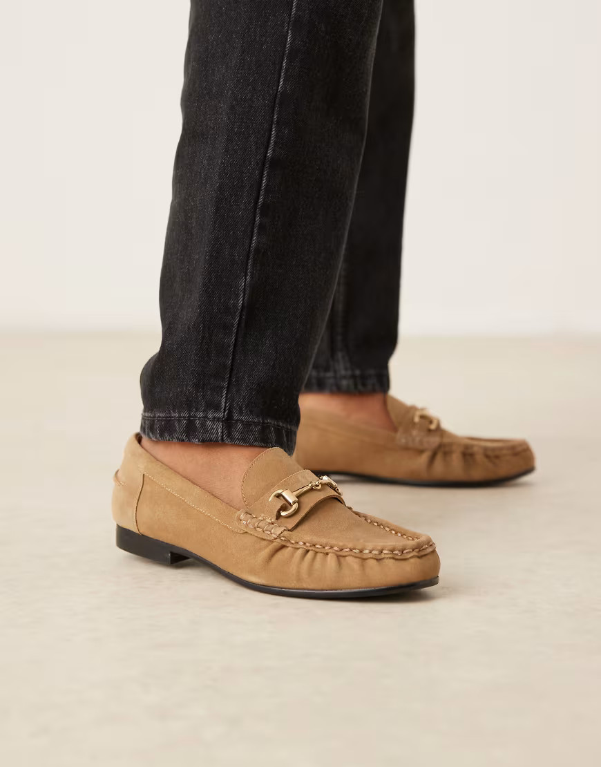 Mango suede snaffle loafers in caramel-Brown | ASOS (Global)